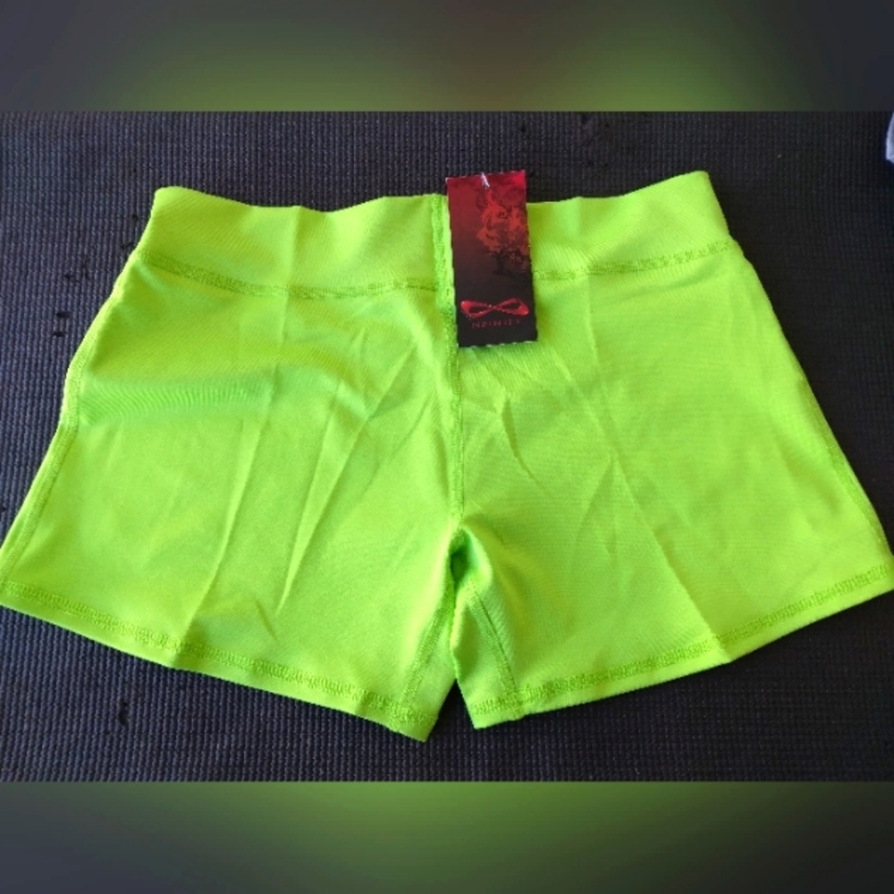 (XL) Nfinity Flex Shorts - 2 inch waist band Lime Green